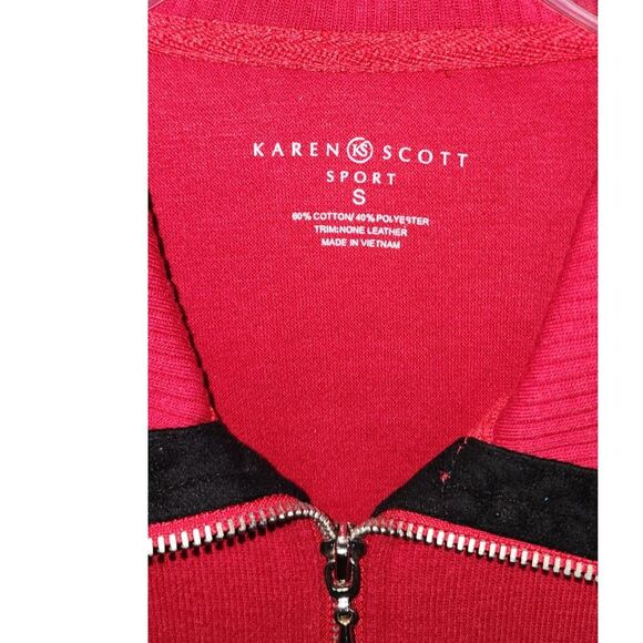 Karen Scott Sport Women's Casual Red Zip Up Jacket Size S - Picture 4 of 4